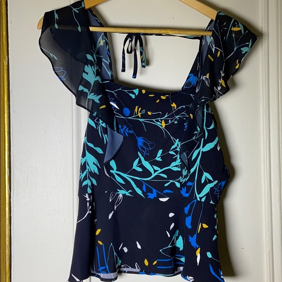 PARKER Floral-print Peplum Top - Picture 6 of 7